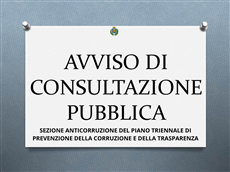 Avviso di consultazione pubblica. Aggiornamento sezione Anticorruzione e Trasparenza del PIAO 2024-2026