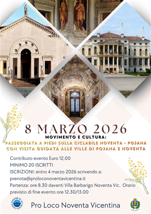 Passeggiata a piedi sulla ciclabile Noventa-Pojana con visita guidata alle Ville di Pojana e Noventa