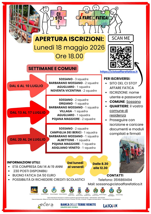 Ci sto Affare Fatica - Apertura iscrizioni
