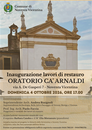 Inaugurazione lavori di restauro dell'Oratorio Ca' Arnaldi