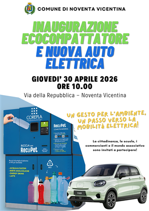 Inaugurazione ecocompattatore e nuova auto elettrica