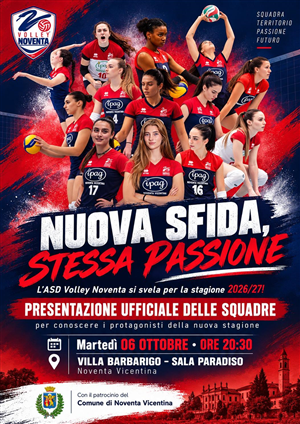 Presentazione ufficiale delle squadre ASD Volley Noventa - Stagione 2026/2027