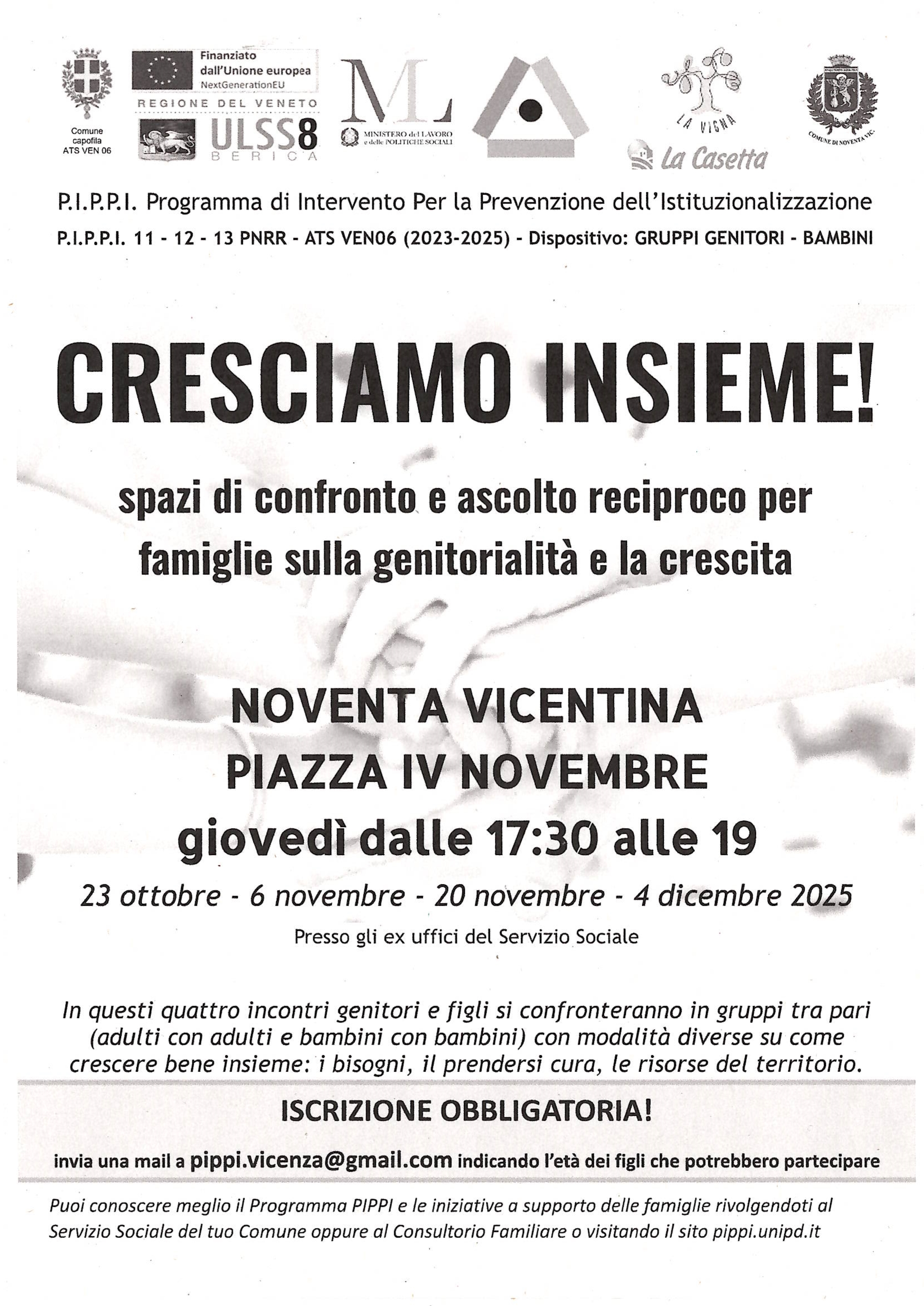Cresciamo insieme! spazi di confronto e ascolto reciproco per famiglie sulla genitorialità e la crescita