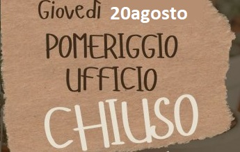 Chiusura ufficio tributi ragioneria giovedì pomeriggio